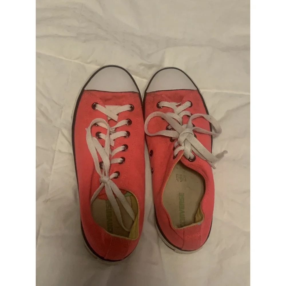 Mens Size 5  Hot Pink Low Top Converse Double‎ Tongue Sneakers - Picture 2 of 5
